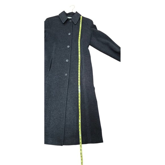 Calvin Klein Wool Long Coat Women’s Sze 4 Charcoal Gray Button Front Classic - Picture 11 of 15